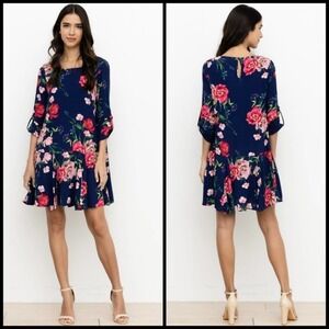 Yumi Kim Ootd Dress in Everlasting Midnight w/Adjustable Tab Sleeve